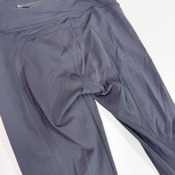 Lululemon Cropped Leggings Womens 6 Black Mesh Trim Pull-on Stretch Luxtreme - Picture 5 of 9